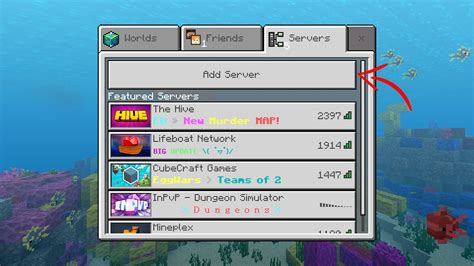 minecraft bedrock edition server list.